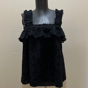 Entro black eyelet top medium